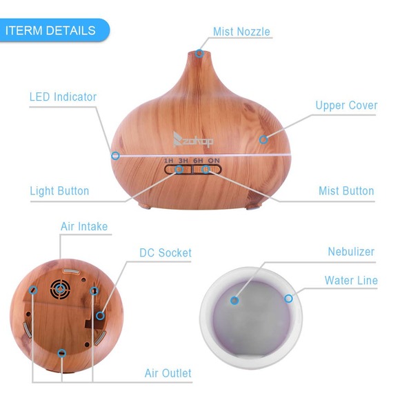 LED Essential Oil Diffuser RemoteControl - Picture 5 of 5